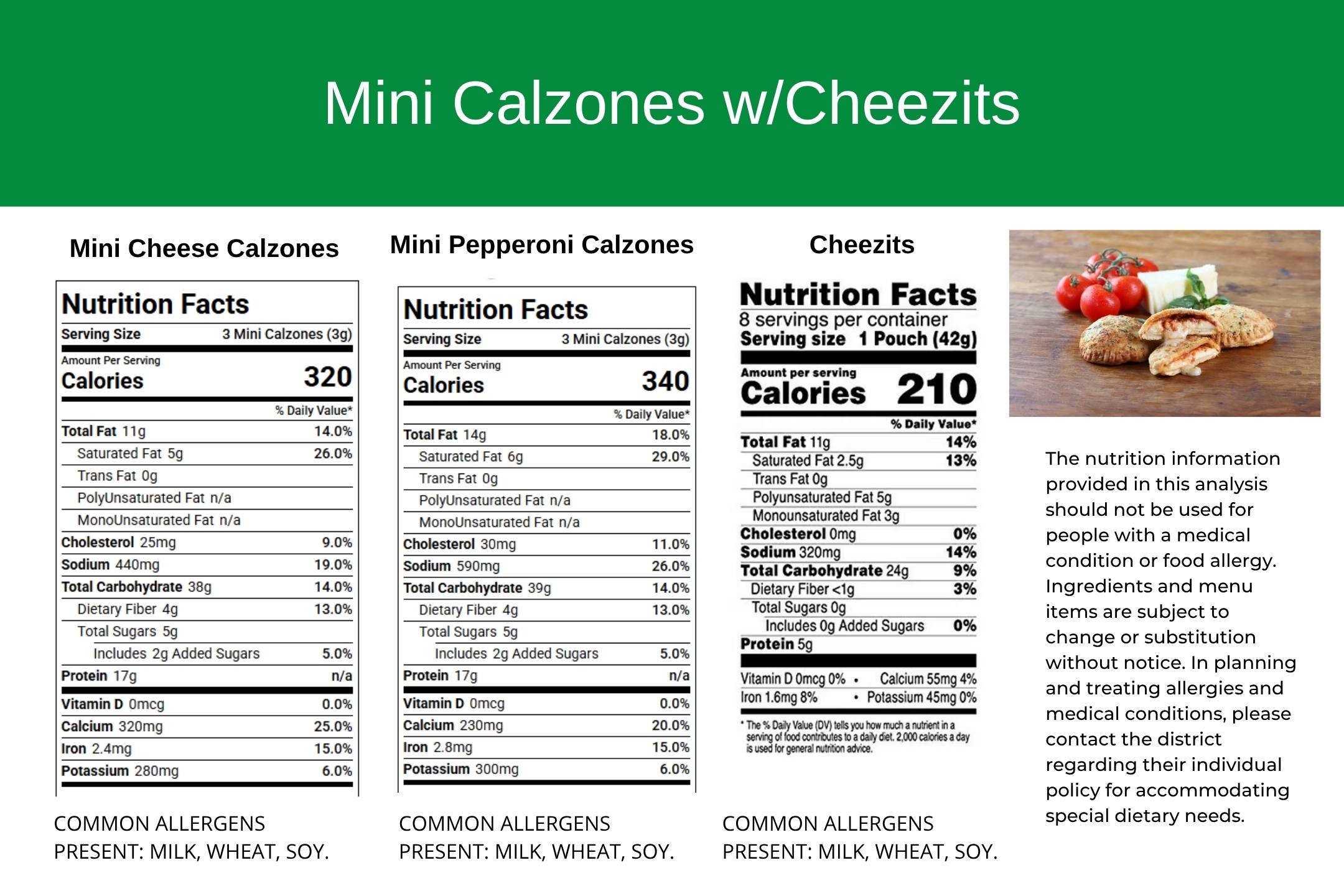 Mini Cheese or Pepperoni Calzones w/Cheez-Its